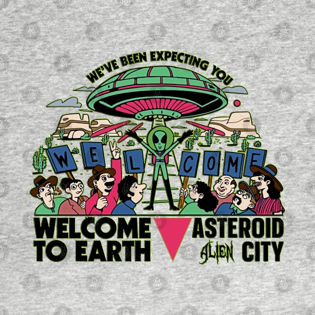 Graphic Funny Tee Alien asteroid city Cool Space by masterpiecesai